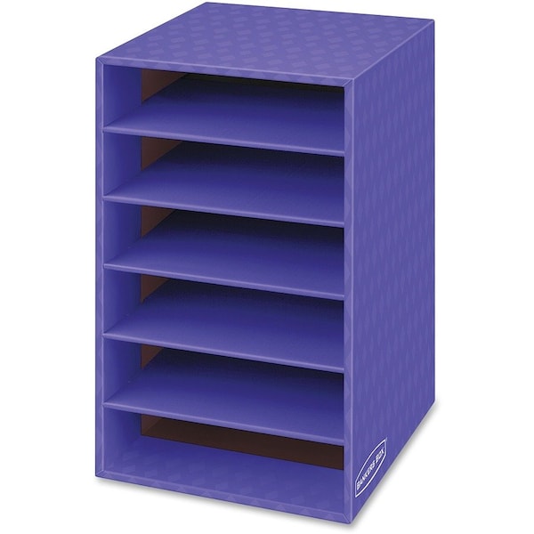 Shelf Organizer, 6 Compartment, 18"x12"x13-1/4", Purple